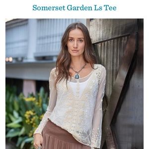 Sundance Somerset Garden Lace T Size Large Cream Color